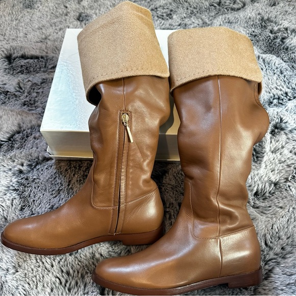 SOLD! Retail$1,185 MAX MARA Brigg Fold-over Leather Brown Boots. Sz:EU39/US8.5 - Picture 6 of 16